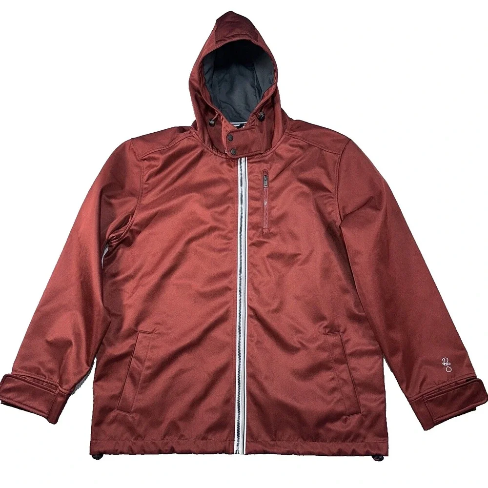 Roamers Seekers Full Zip Rain Jacket Wanderlust Men's XL Maroon EUC Lined Hooded